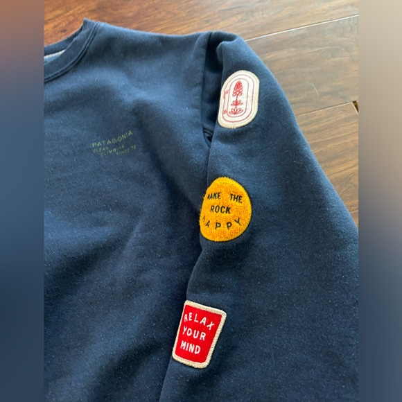 Patagonia Clean Climb Badges Uprisal Crew Neck Size Small - Picture 3 of 5